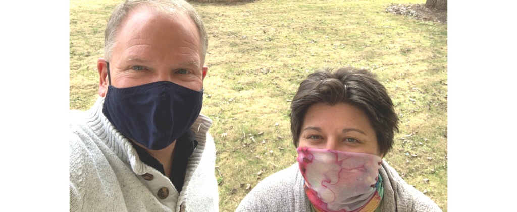 Selfie image of Dr. Gott and Lacey Shull while wearing masks.